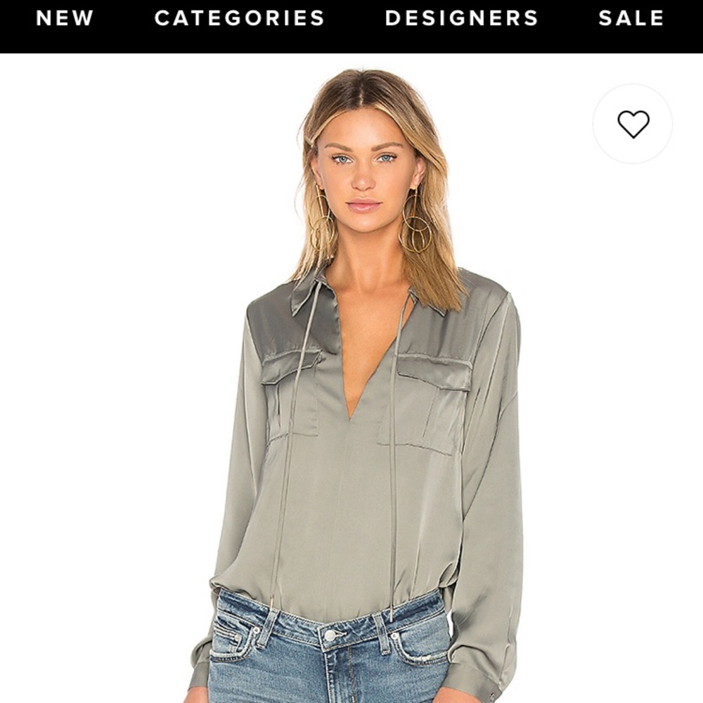 L’Academie The Atwood Blouse in Olive